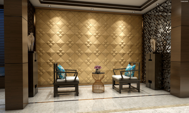 Квадратна плитка Golden 3D Wall Panel